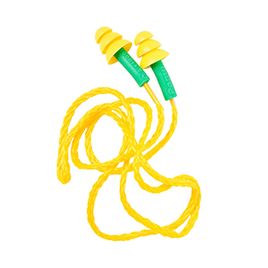 PROTETOR AUDITIVO SILICONE TIPO PLUG COM CAIXA PLASTICA E CORDAO DE ALGODAO AMARELO POMP MILLENIUM