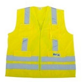 COLETE REFLETIVO POLIESTER COM ZIPER COM 4 BOLSOS VERDE VIC71230