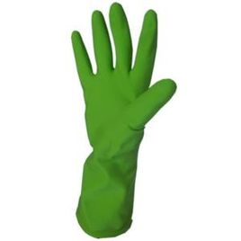 LUVA BORRACHA LATEX COM FORRO FLOCOS DE ALGODAO COMPRIMENTO 31CM VERDE SANRO TOP